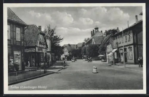 AK Soltau /Lüneburger Heide, Strassenansicht mit Fachwerkhäusern