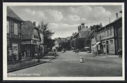 AK Soltau /Lüneburger Heide, Strassenansicht mit Fachwerkhäusern