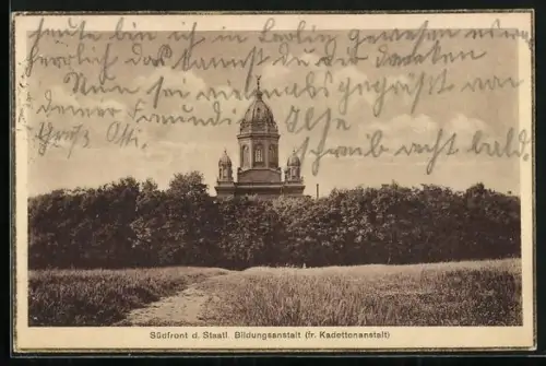 AK Berlin-Lichterfelde, Südfront der Staatlichen Bildungsanstalt (fr. Kadettenanstalt)