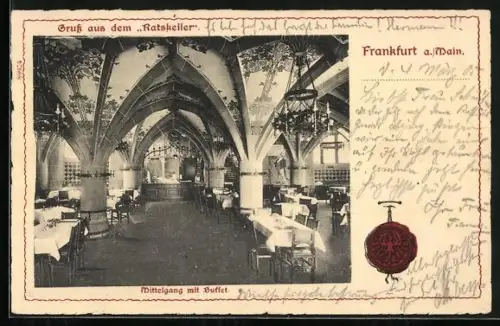 AK Frankfurt a. Main, Restaurant Ratskeller, Mittelgang