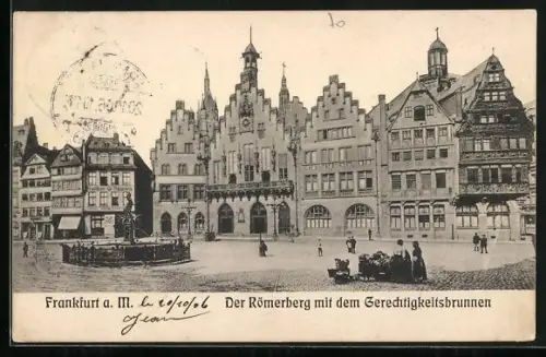 AK Alt-Frankfurt, Römerberg, Gerechtigkeitsbrunnen