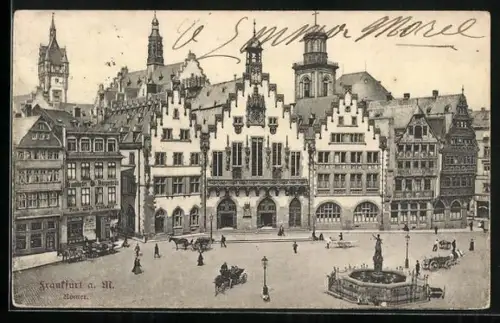 AK Alt-Frankfurt, Römer, Gerechtigkeitsbrunnen