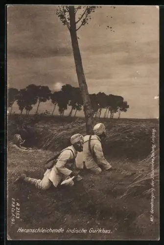 AK Heranschleichende indische Gurkhas