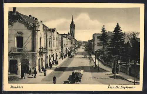 AK Munkacs, Kossuth Lajos-utca