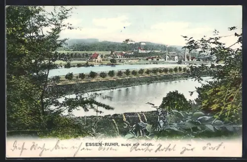 AK Essen-Ruhr, Blick auf Hügel