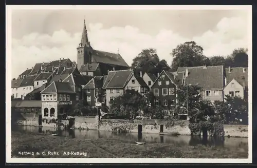 AK Kettwig a. d. Ruhr, Blick auf die Altstadt