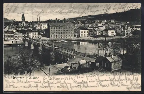AK Werden a. d. Ruhr, Blick auf die Ortschaft