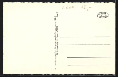 AK Laboe, Hafen mit Segelbooten, Spaziergänger