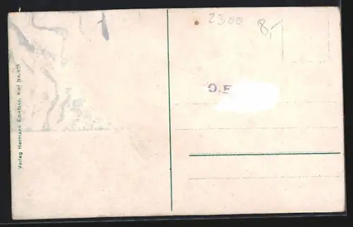 AK Kiel, Ortsansicht mit Dampfer