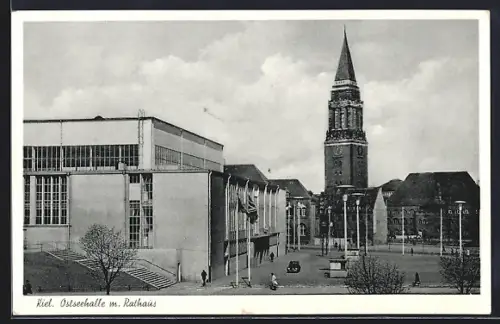 AK Kiel, Ostseehalle mit Rathaus