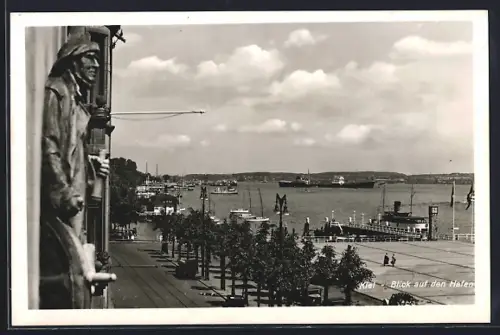 AK Kiel, Blick auf den Hafen, 