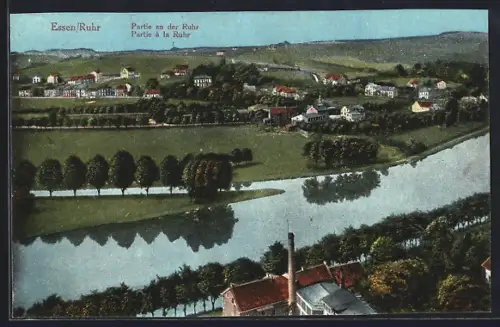 AK Essen /Ruhr, Partie an der Ruhr