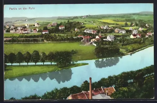 AK Essen-Hügel, Partie an der Ruhr