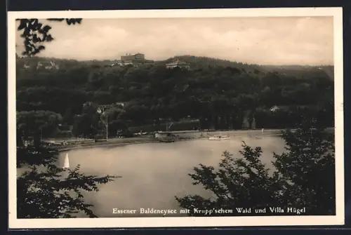 AK Essen, Baldeneysee, Krupp`scher Wald, Villa Hügel