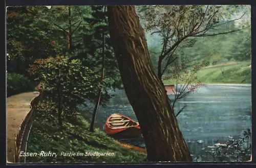 AK Essen-Ruhr, Partie im Stadtgarten