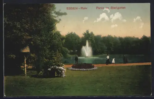 AK Essen /Ruhr, Partie im Stadtgarten