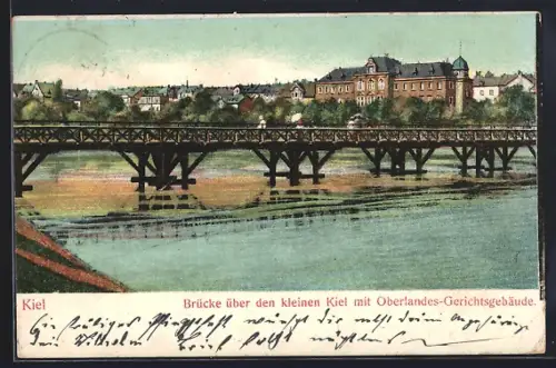 AK Kiel, Brücke über den kleinen Kiel, Oberlandes-Gerichtsgebäude