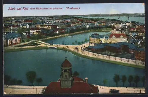 AK Kiel, Blick vom Rathausturm auf die Nordseite