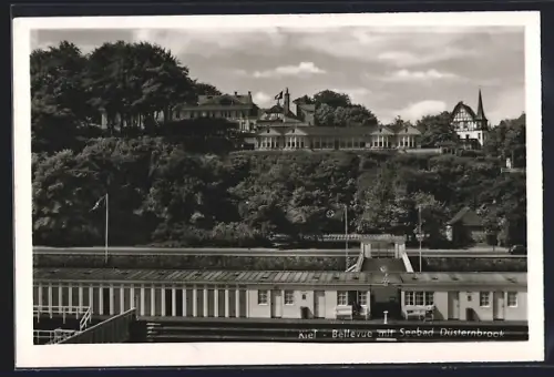 AK Kiel, Bellevue mit Seebad Düsternbrook, 