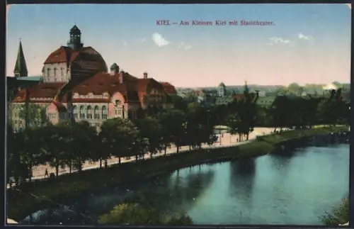 AK Kiel, Am Kleinen Kiel mit Stadttheater