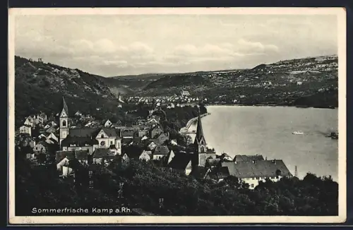 AK Kamp a. Rh., Ortsansicht am Rhein
