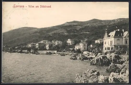 AK Lovrana, Klippen und Villen am Südstrand