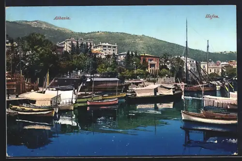 AK Abbazia, Boote im Hafen
