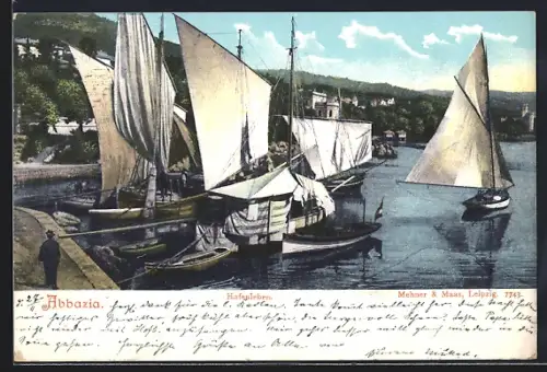 AK Abbazia, Hafenleben mit Segelbooten