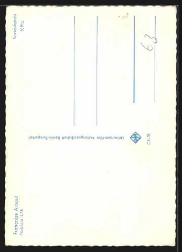 AK Schauspielerin Francoise Arnoul in durchsichtigem Kleid