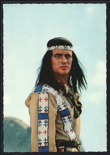 AK Schauspieler Pierre Brice in dem Film Winnetou I. Teil