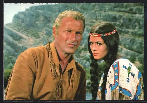 AK Schauspieler Lex Barker und Marie Versini in Winnetou