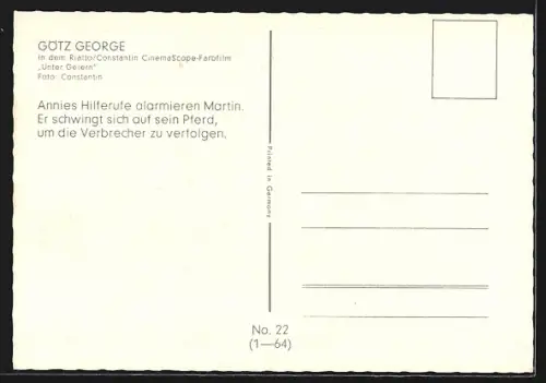 AK Karl May, Götz George in einer Szene aus Unter Geiern