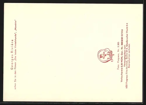 AK Schauspieler Georges Riviére in Die letzte Viertelstunde