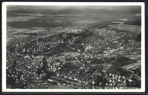 AK Coburg, Gesamtansicht, orig. Flugzeugaufnahme