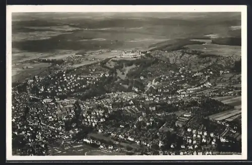 AK Coburg, Gesamtansicht, orig. Flugzeugaufnahme