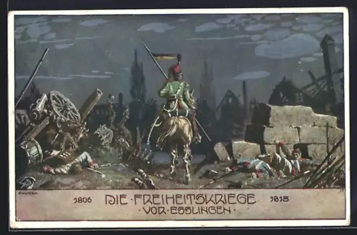 Künstler-AK Ernst Kutzer: Die Freiheitskriege 1806-1815 - Vor Esslingen