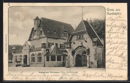 AK Berlin-Grunewald, Hundekehle, Gesamtansicht Restaurant Herrmann Otto