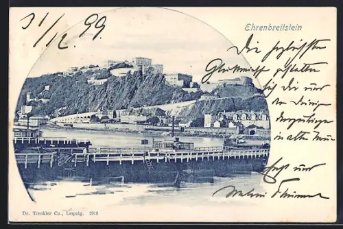 AK Ehrenbreitstein, Panorama vom Ort