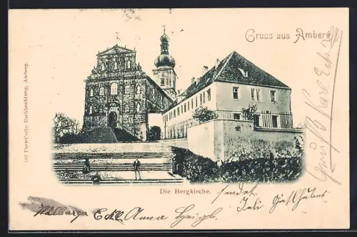 AK Amberg, Blick auf die Bergkirche
