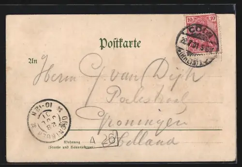 Lithographie Köln, Alter Markt, Platz-Gabbeck