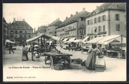 AK La Chaux-de-Fonds, Place du Marché