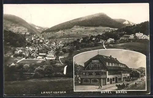 AK Langenbruck, Hotel Bären, Panorama