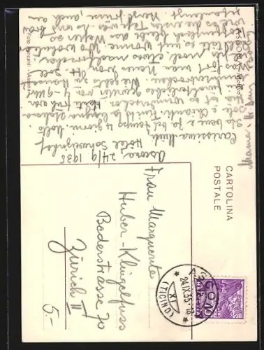 AK Ascona, Partie in schmaler Gasse