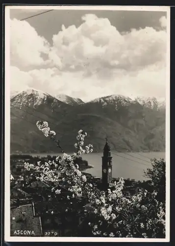 AK Ascona, Panorama mit Bergen