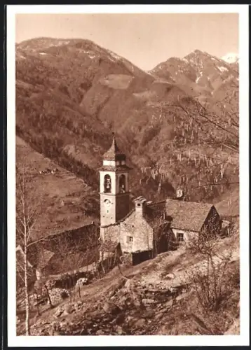 AK Auressio / Onsernonetal, Blick auf die Kirche