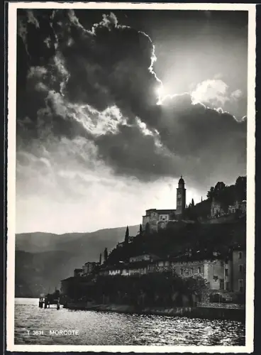 AK Morcote, Panorama mit Kirche