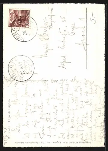 AK Morcote /Lago di Lugano, Panorama mit Kirche