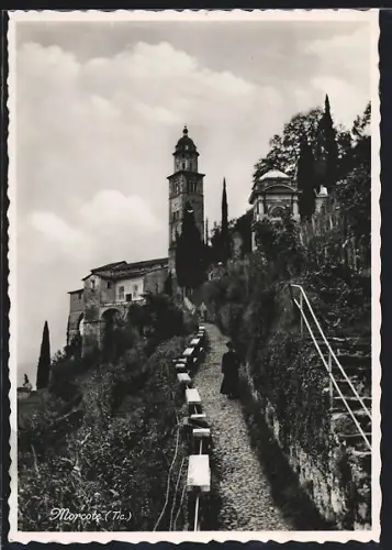 AK Morcote, Panorama mit Turm