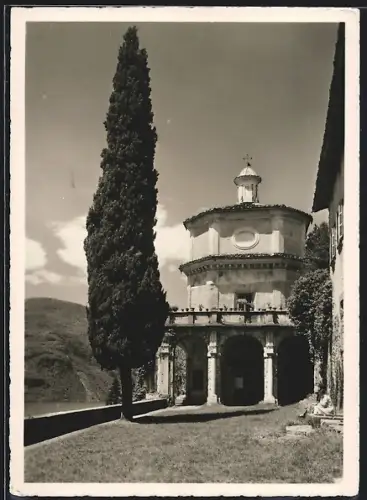AK Morcote /Lago di Lugano, Kirche mit Bäumen