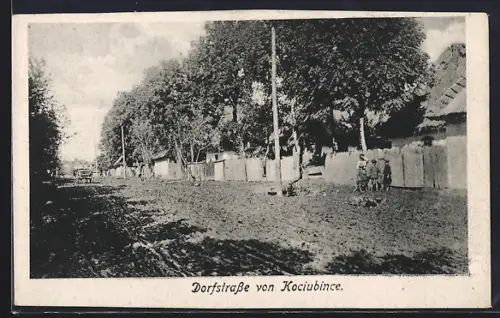 AK Kociubince, Blick in die Dorfstrasse